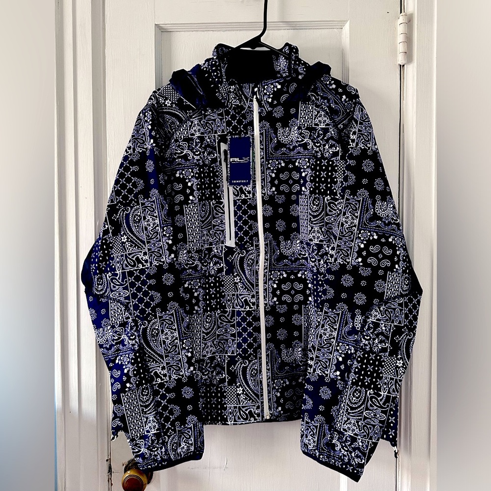 BNWT Polo Ralph Lauren RLX and Trendy Golf Bandana Print Packable Jacket.